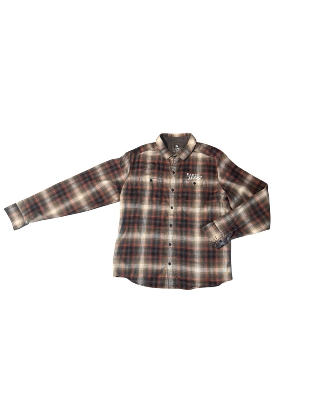 Kuhl Samuel Adams Mens Large Plaid Flannel Shirt Button Up Cotton Tencel Rancher